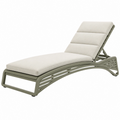 Lettino prendisole 200 x 70 cm in metallo beige e grigio con schienale reclinabile