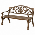 Panchina da giardino 122 x 61 x 91 cm in metallo bronzo stile classico decorativo