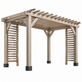 Pergolato da giardino 300 x 300 x 230 cm in legno naturale con pannelli a doghe
