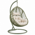 Poltrona sospesa da giardino 100 x 100 x 195 cm in metallo verde con seduta imbottita