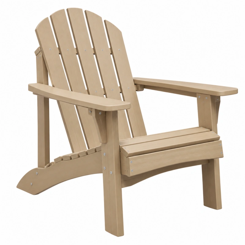 Poltrona Adirondack da esterno 79 x 86 x 96 cm in legno beige con schienale inclinato