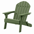Sedia da giardino Adirondack 83 x 80 x 98 cm in plastica verde effetto legno con schienale reclinato