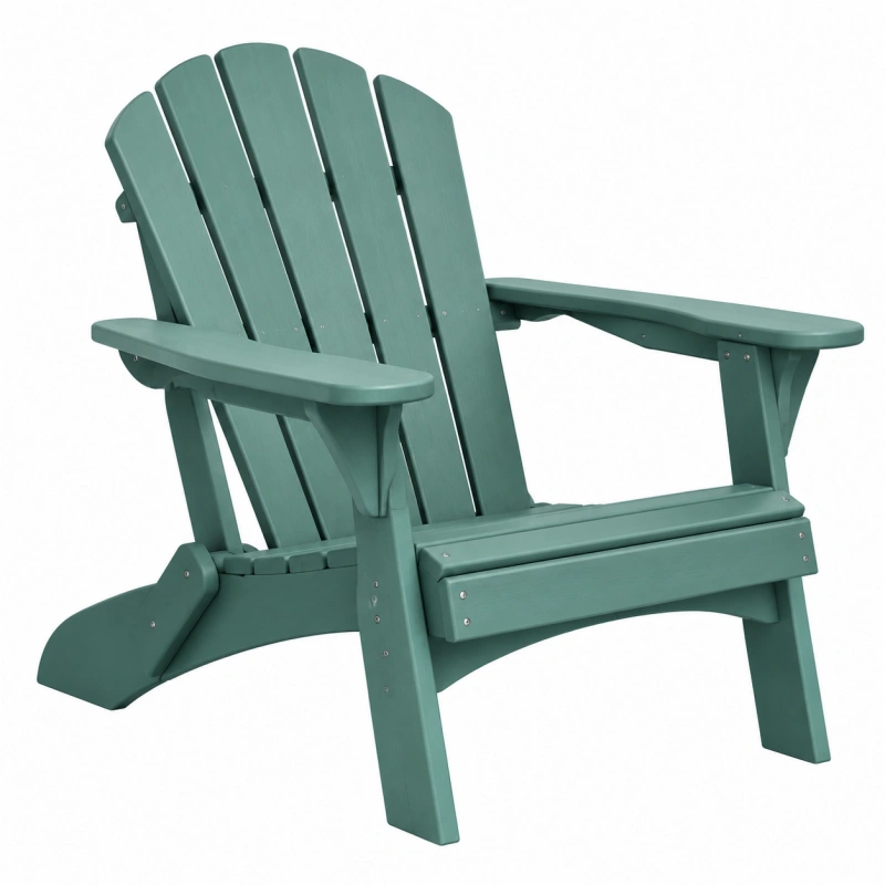 Sedia da giardino Adirondack 79 x 83 x 98 cm in plastica verde salvia con braccioli e schienale inclinato