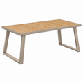 Tavolo da giardino 180 x 90 cm in legno e metallo beige a doghe